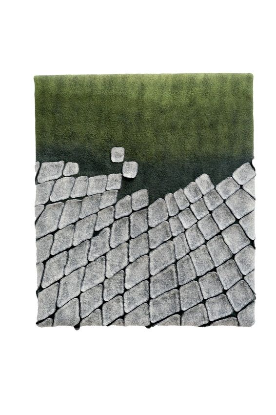 Annika Berglund, And the Sun Appeared, felted wool (Merino wool), part of the artist's solo show Tapestry at Olivier Cornet Gallery
