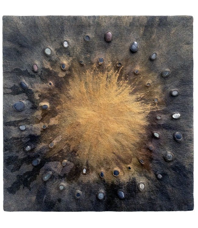 Annika Berglund, A beach within 5km, felted mulberry paper, olivier cornet gallery