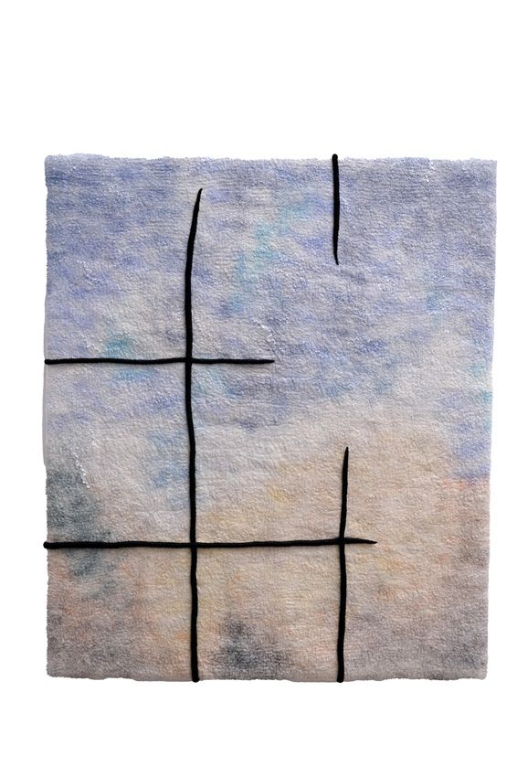 Annika Berglund, In the Moment, (Merino wool, silk fibre & cotton embroidery thread), part of the artist's solo show Tapestry at Olivier Cornet Gallery