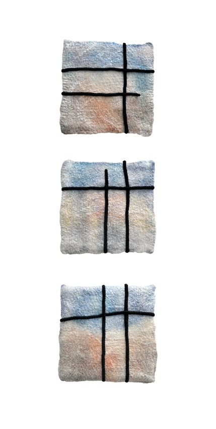 Annika Berglund, Room with a View, (Merino wool, silk fibre & cotton embroidery thread), part of the artist's solo show Tapestry at Olivier Cornet Gallery