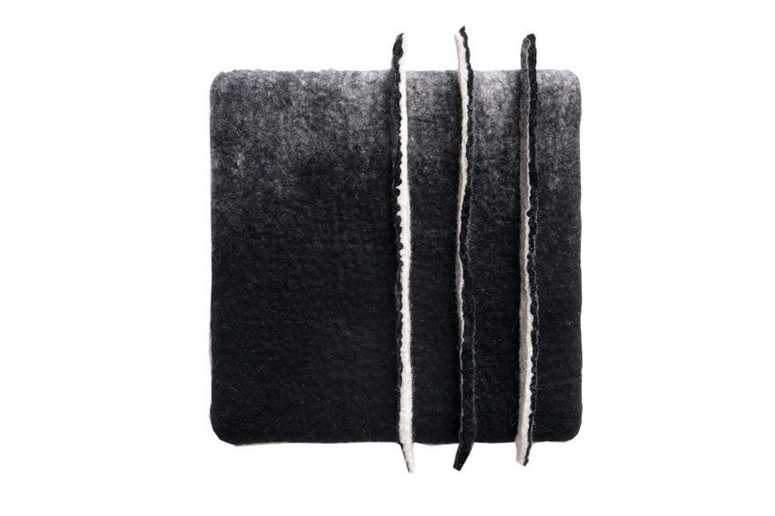 Annika Berglund, Study in Grey, felted wool (Merino wool), part of the artist's solo show Tapestry at Olivier Cornet Gallery
