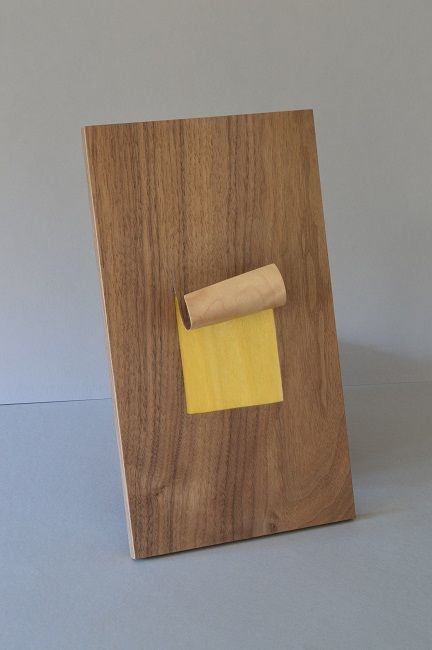 Hugh Cummins, Study in White and Yellow, walnut, maple & sycamore dyed yellow (32x18cm), Olivier Cornet Gallery, Dublin