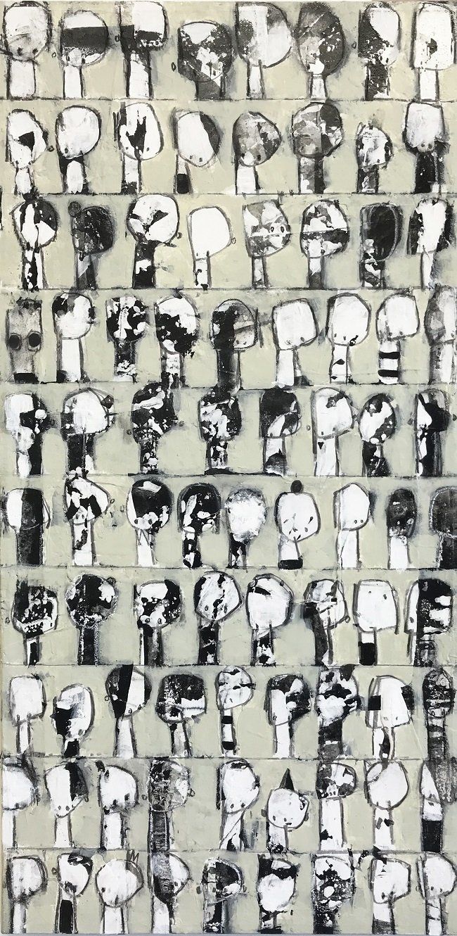 Kelly Ratchford, Bearing Witness, a painting on stretched canvas, Olivier Cornet Gallery Dublin