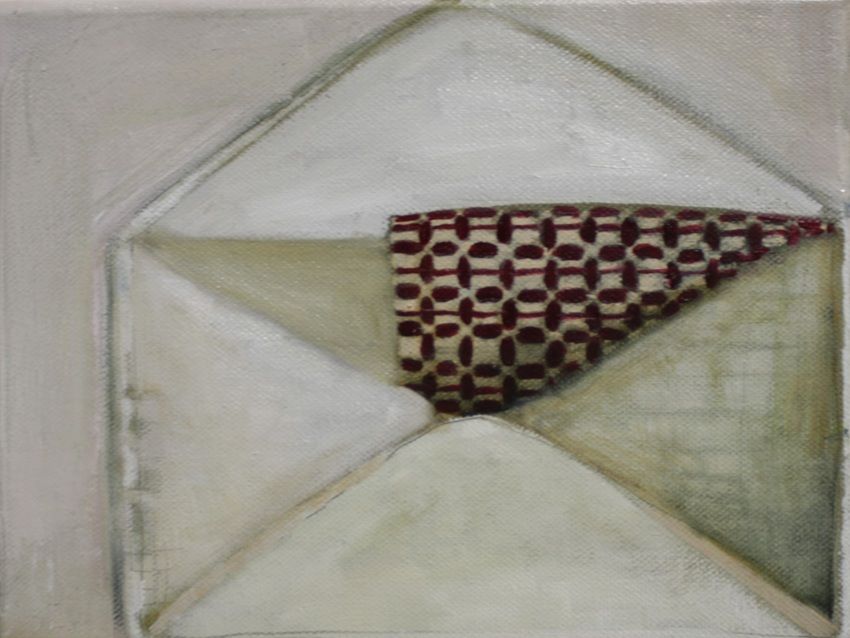 Archiving Survival II, a painting by Miriam McConnon, part of the artist's solo show No Mirrors Left in Gaza, Olivier Cornet Gallery, August-September 2026