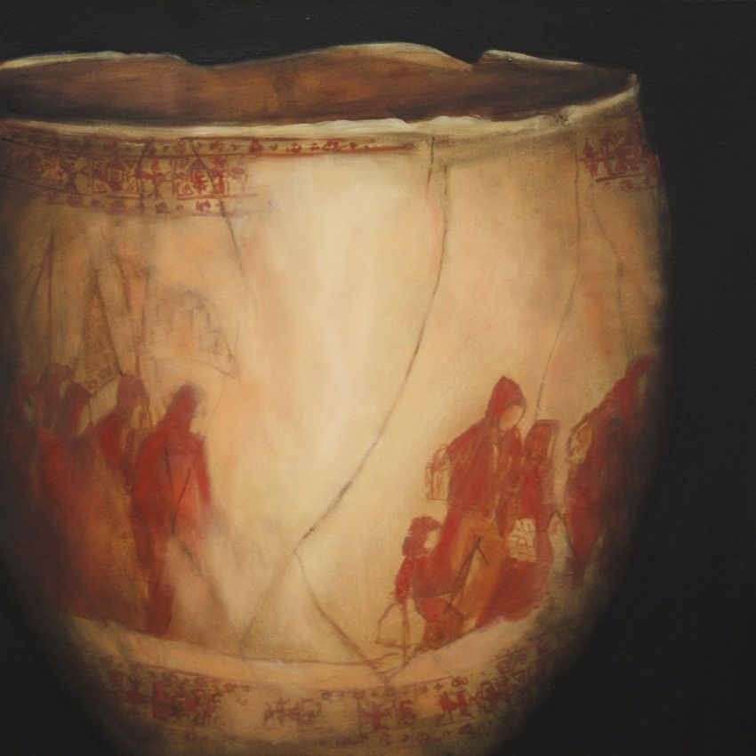 Hunting the Wounded, a painting by Miriam McConnon, part of the artist's solo show No Mirrors Left in Gaza, Olivier Cornet Gallery, August-September 2026