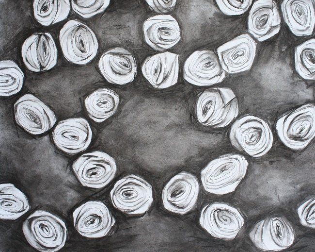 Lost Lace - Detail II, a drawing by Miriam McConnon, Olivier Cornet Gallery, Dublin