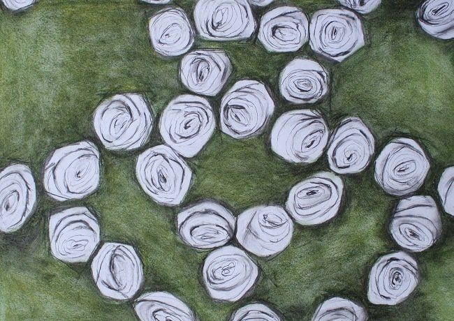 Lost Lace - Detail, a drawing by Miriam McConnon, Olivier Cornet Gallery, Dublin