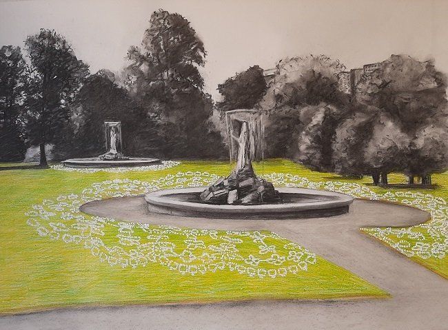 Lost Lace Drawing III, a drawing by Miriam McConnon, Olivier Cornet Gallery, Dublin