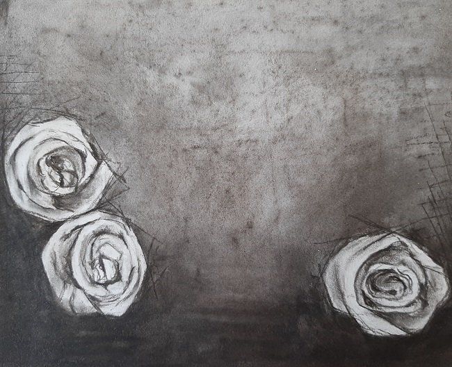 Roses, a drawing by Miriam McConnon, Olivier Cornet Gallery, Dublin
