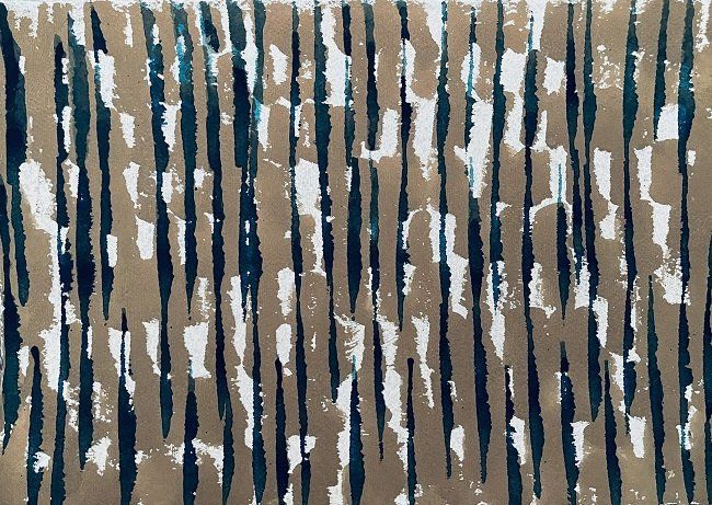 Sheila Naughton, Lockdown II, watercolour & gouache on handmade paper, Olivier Cornet Art Gallery
