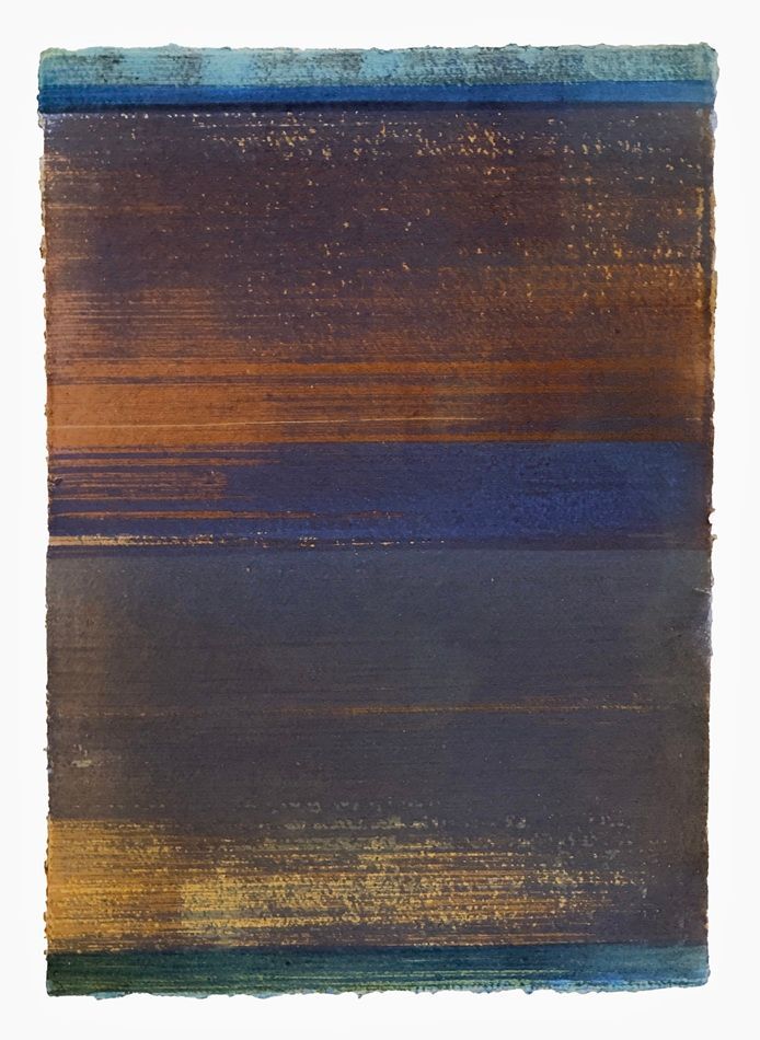 Rust-blue, a painting by Sheila Naughton, part of the artist's solo show Presence at Olivier Cornet Gallery, Dublin