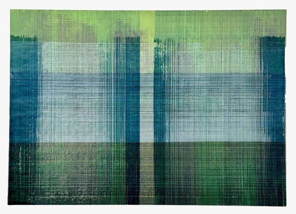Twin Fields, a painting by Sheila Naughton, part of the artist's solo show Presence at Olivier Cornet Gallery, Dublin