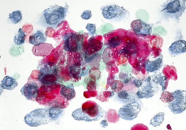 Sheila Naughton, Under the Microscope VIII, acrylic on Yupo, Olivier Cornet Art Gallery