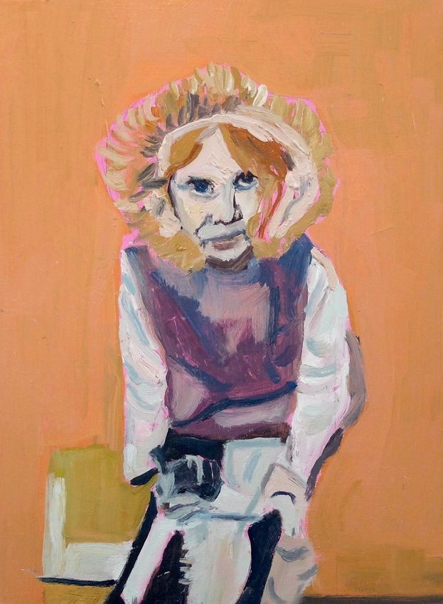 Heredity breaks out in the eyes of the cat, a painting by Vicky Smith, part of the 2026 Bloomsday / Summer group show at the Olivier Cornet Gallery, Dublin