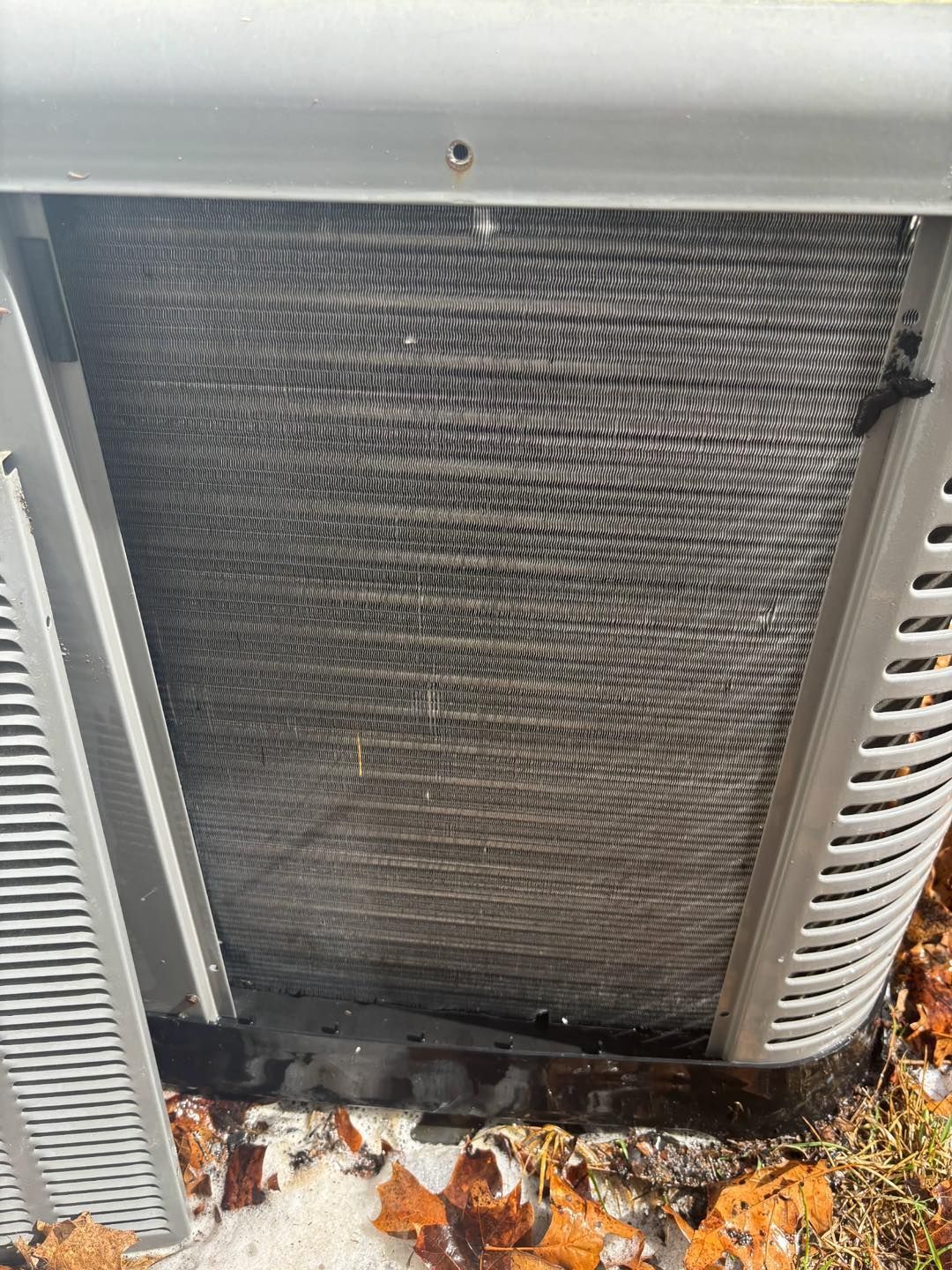 Dirty air conditioner condenser coil.