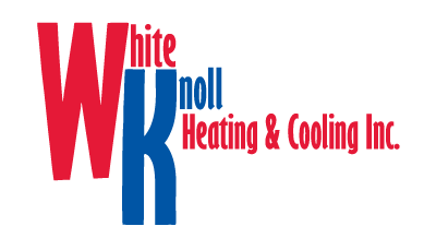 White Knoll Heating & Cooling Inc. logo. Red "WK" with blue "K" and text "White Knoll Heating & Cooling Inc."