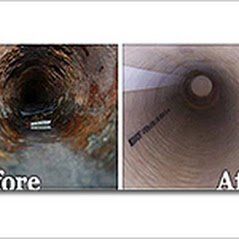 Before & After Pipe Repair - Roto-Rooter Sewer & Drain Cleaning in Waterloo, IA