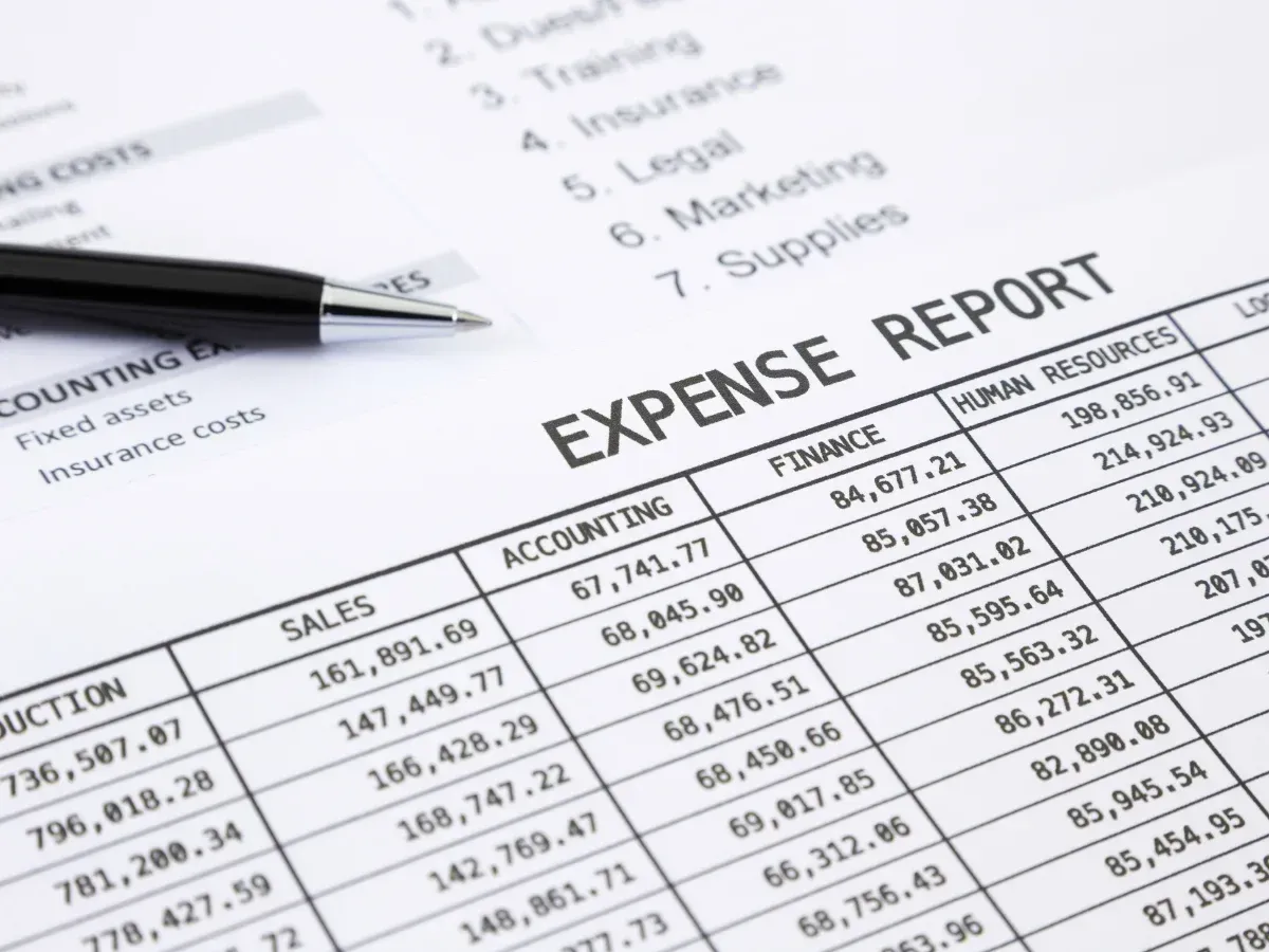 A detailed expense report