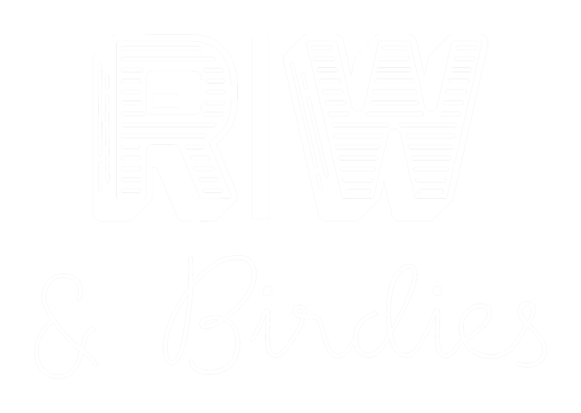 White logo featuring the letters