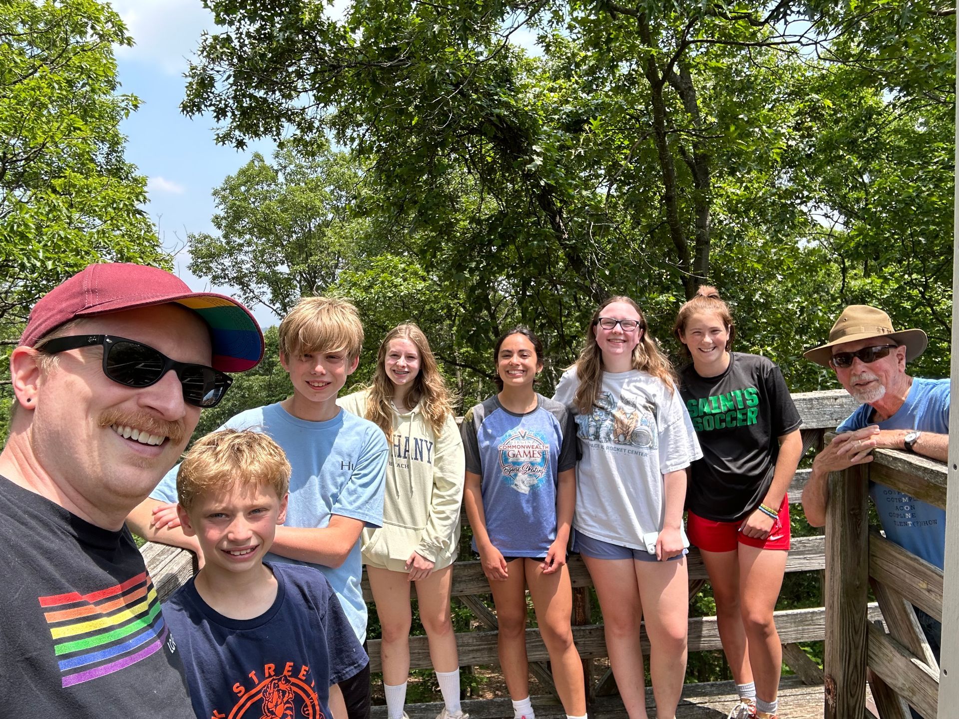 Enjoying the view after a hike at our annual Parish Retreat to Shrine Mont