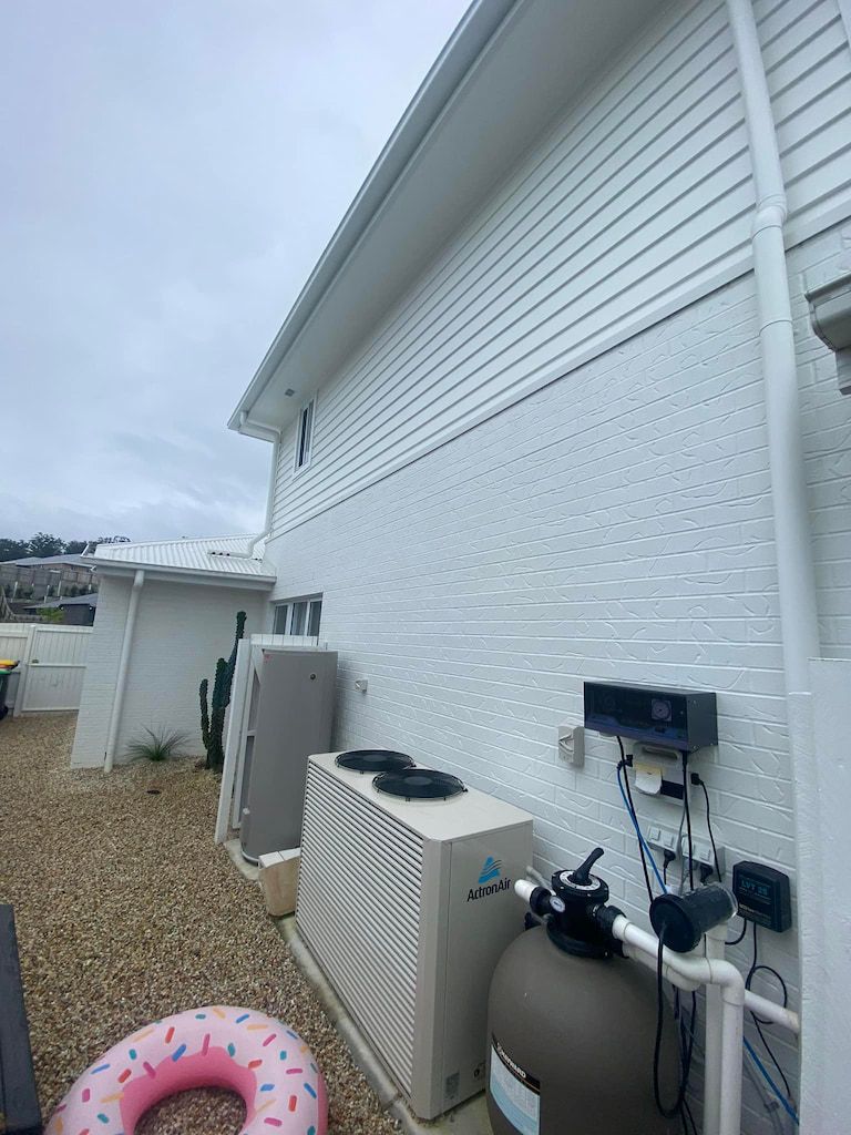 An exterior surface that was pressure cleaned