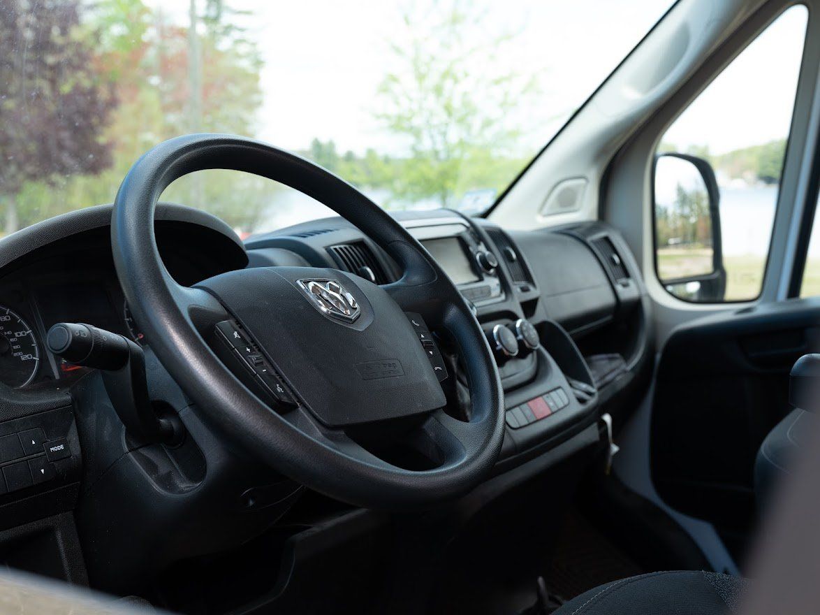 Driver View Inside The Camper Van - Milton, NH  - RV Service and R & L Van Builds