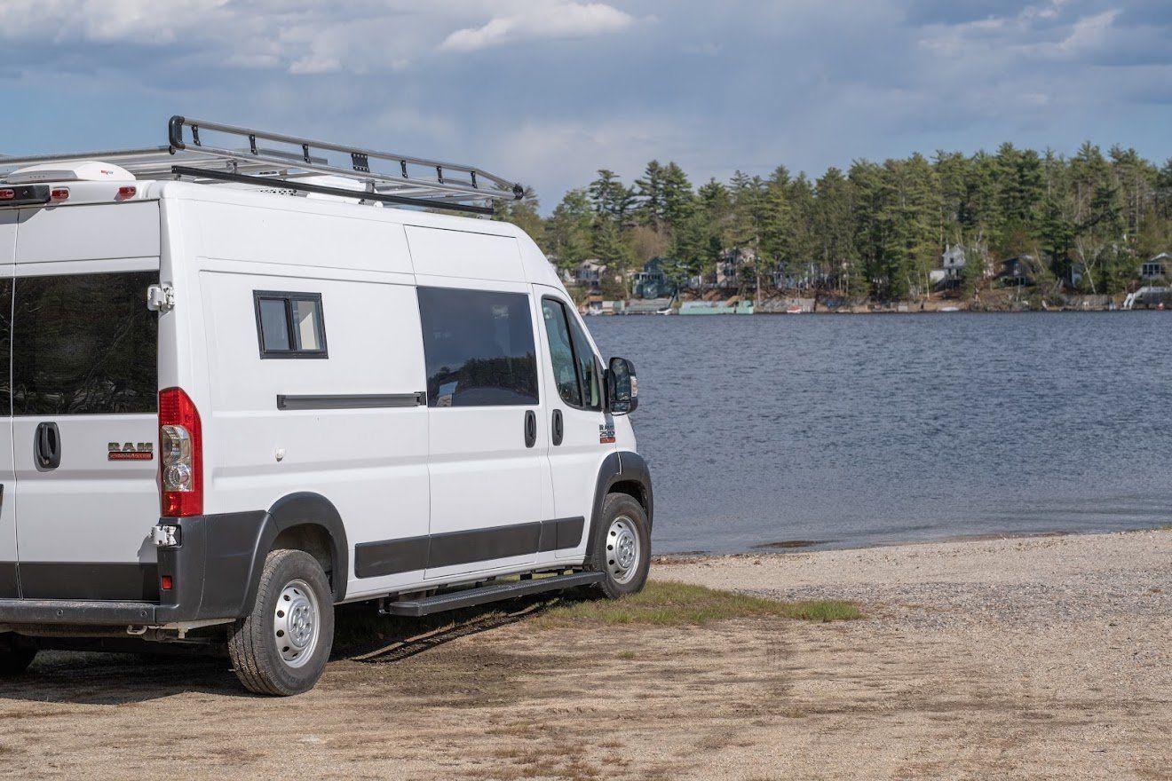 Camper Van Parking On The Beach  - Milton, NH  - RV Service and R & L Van Builds