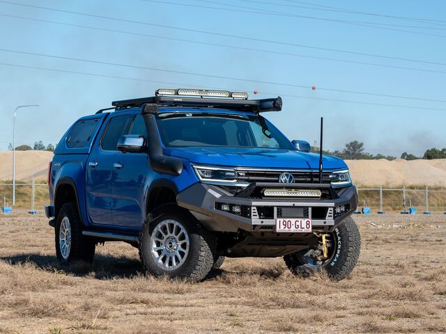 Blue Off-Road Pickup Truck with Extensive Modifications — Lacey's TJM 4X4 Megastore in Rockhampton City, QLD