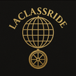 Gold "LACLASSRIDE" logo with a globe and wheel icon on a light background