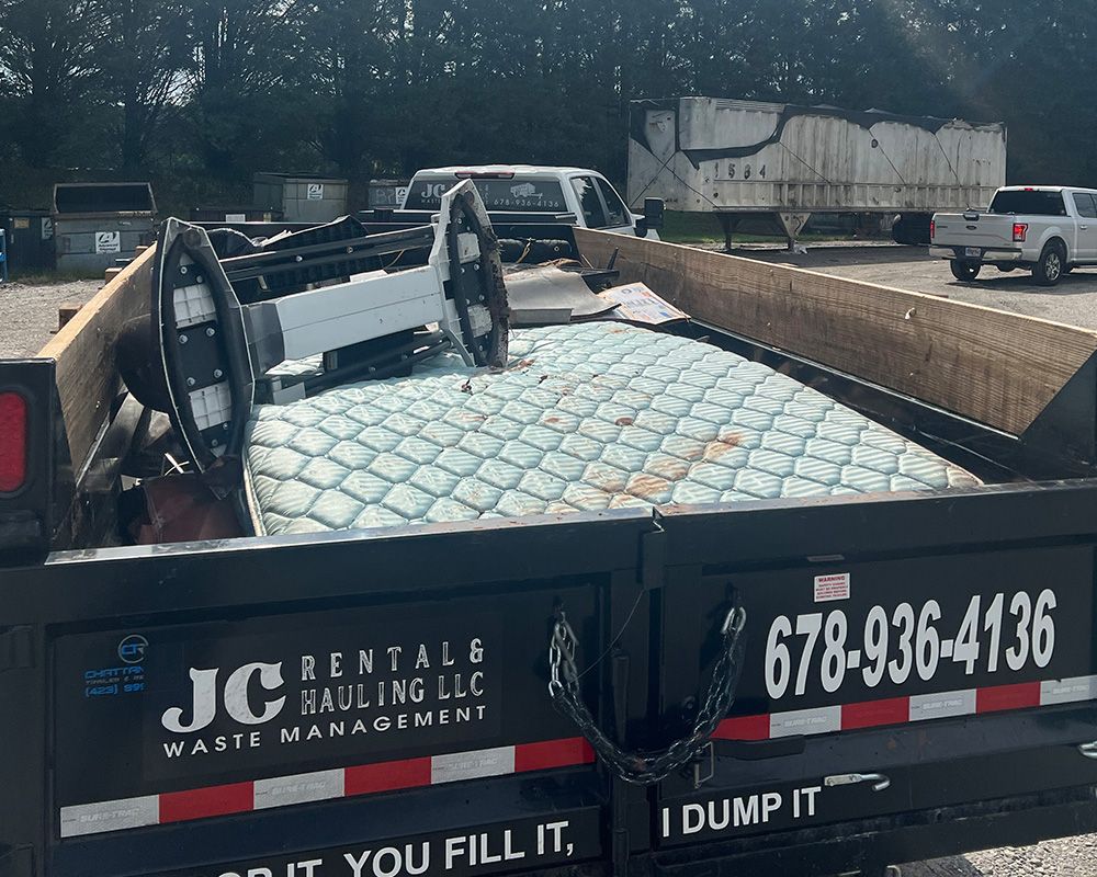 junk removal, dumpster rentals, hauling services in gainesville ga, jc rental and hauling