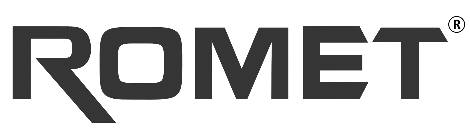 ROMET logo, a dark grey wordmark on a white background.