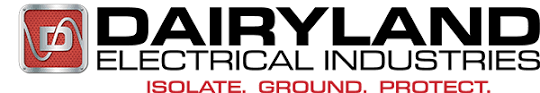 Logo for Dairyland Electrical Industries, with a red and silver square logo and the company name.