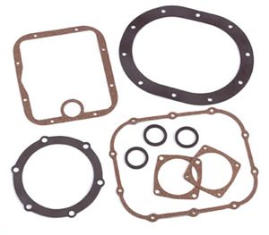Gasket set showing options for materials size and shape to fit a variety of gas meters.