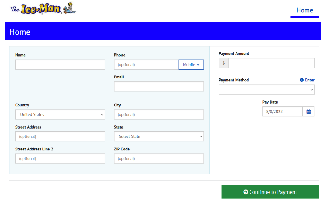 Blue-and-white web form for requesting leave or applying, with multiple input fields and a green submit button