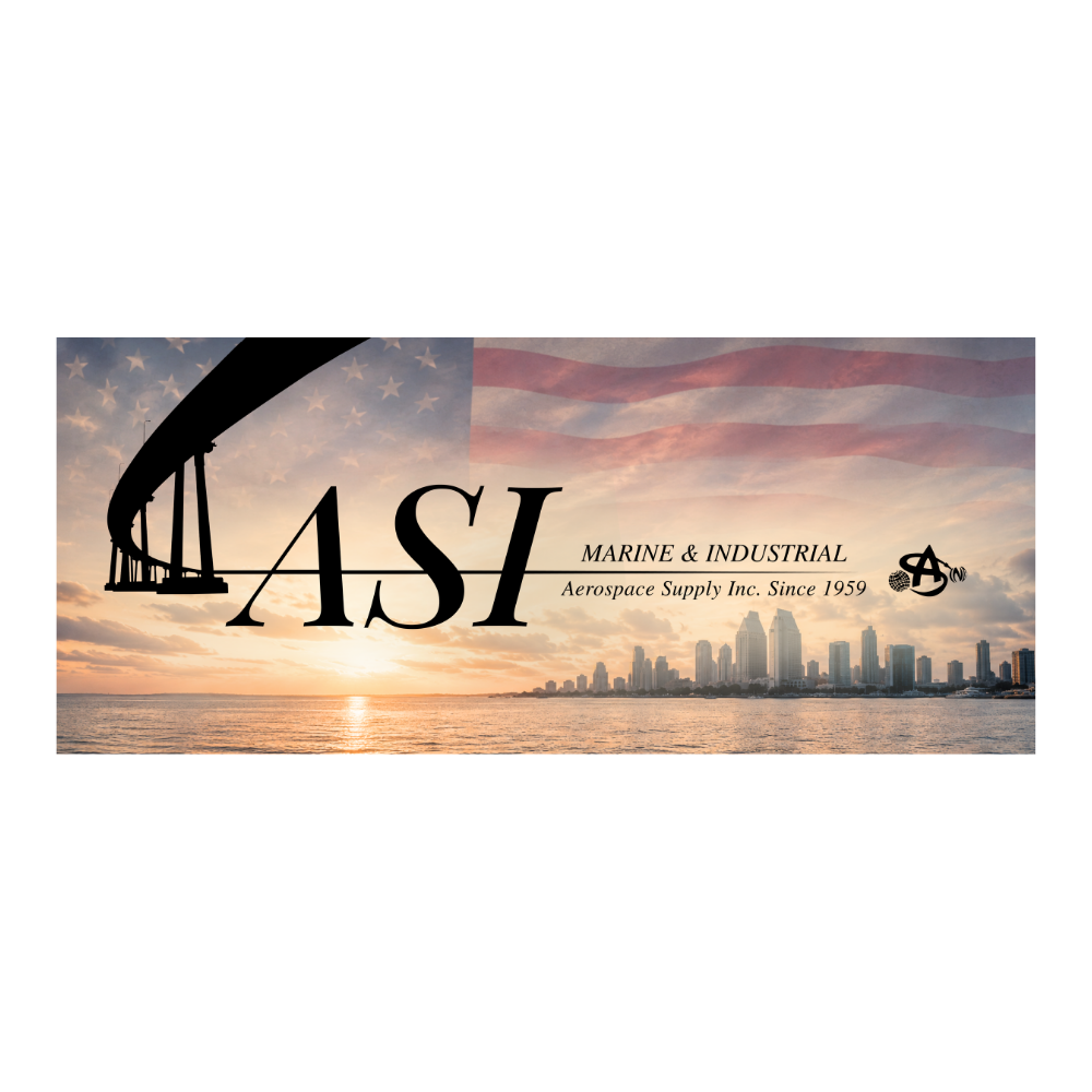 ASI Machine & Industrial logo with black text and horizontal line on a white background