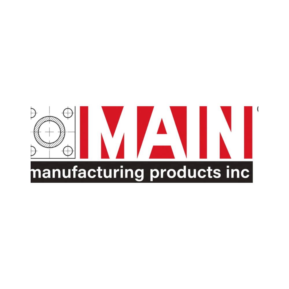 MAIN Manufacturing Products logo with white