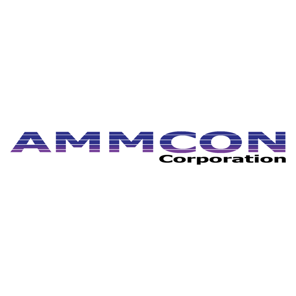 AMMCON Corporation logo in blue and black on a white background