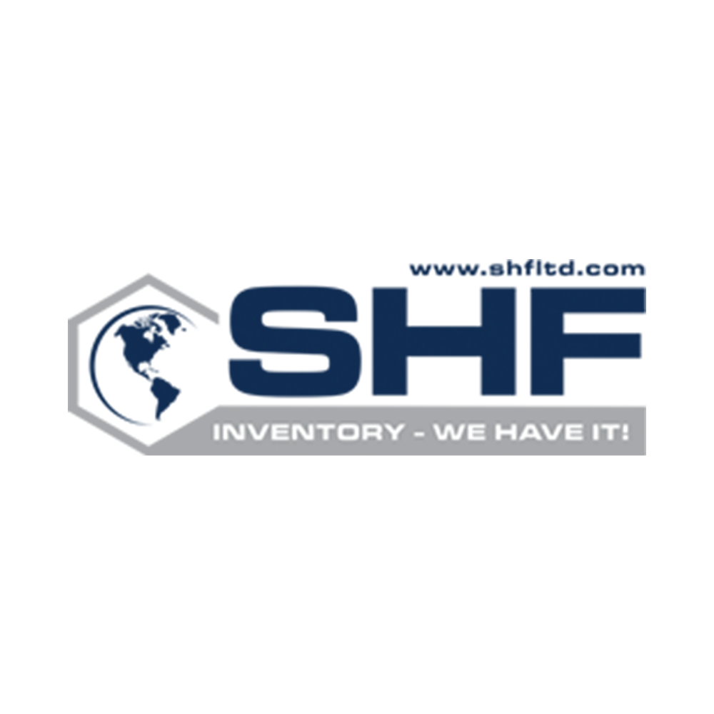 SHF logo with globe icon and tagline “Inventory - We Have It!” on white background