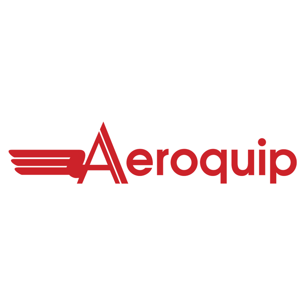 Red Aeroquip logo with stylized wing icon and wordmark on white background