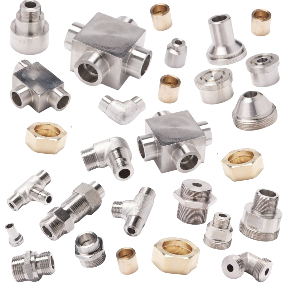 Metal flanges with bolt holes on a blue background