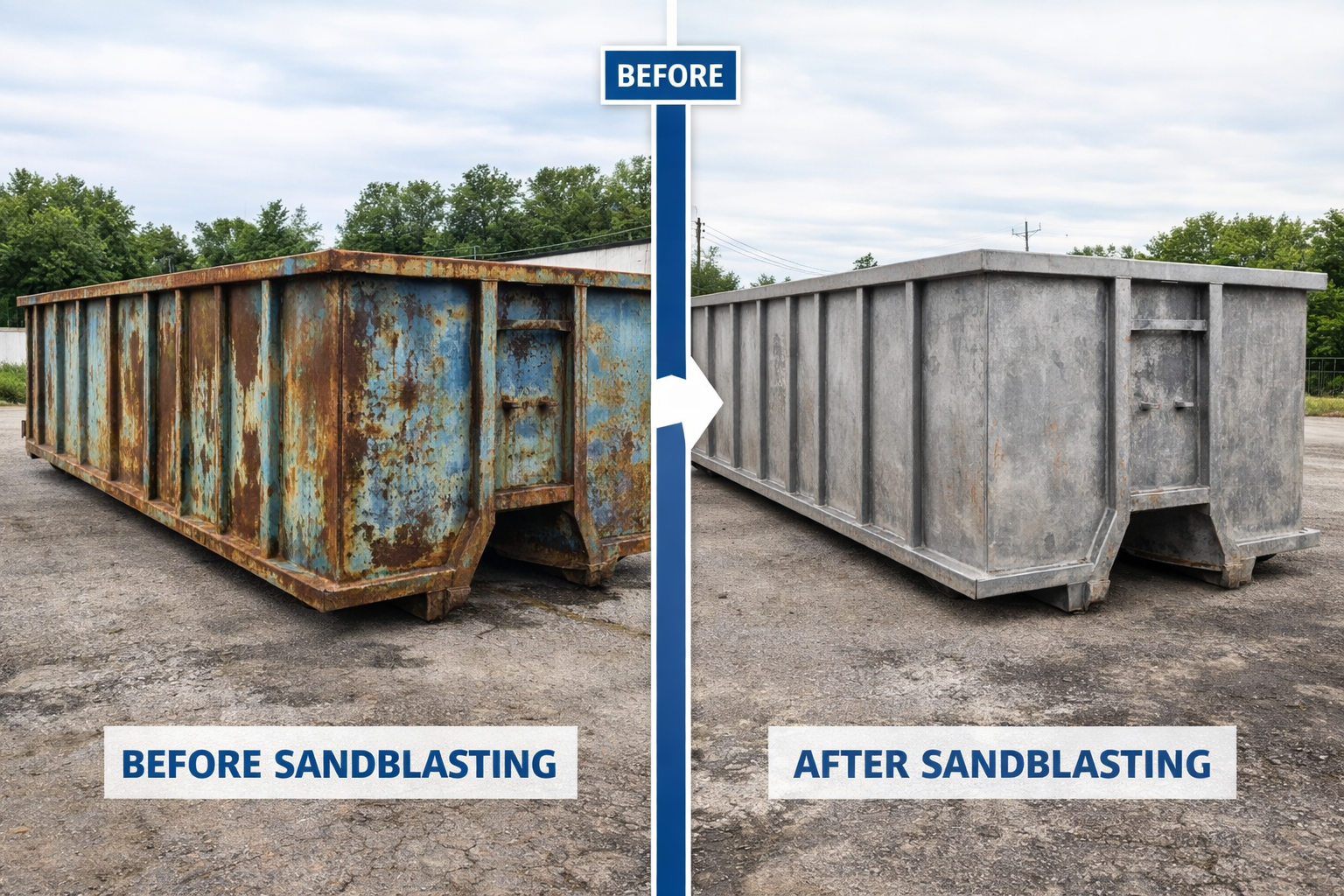 sandblasting steel