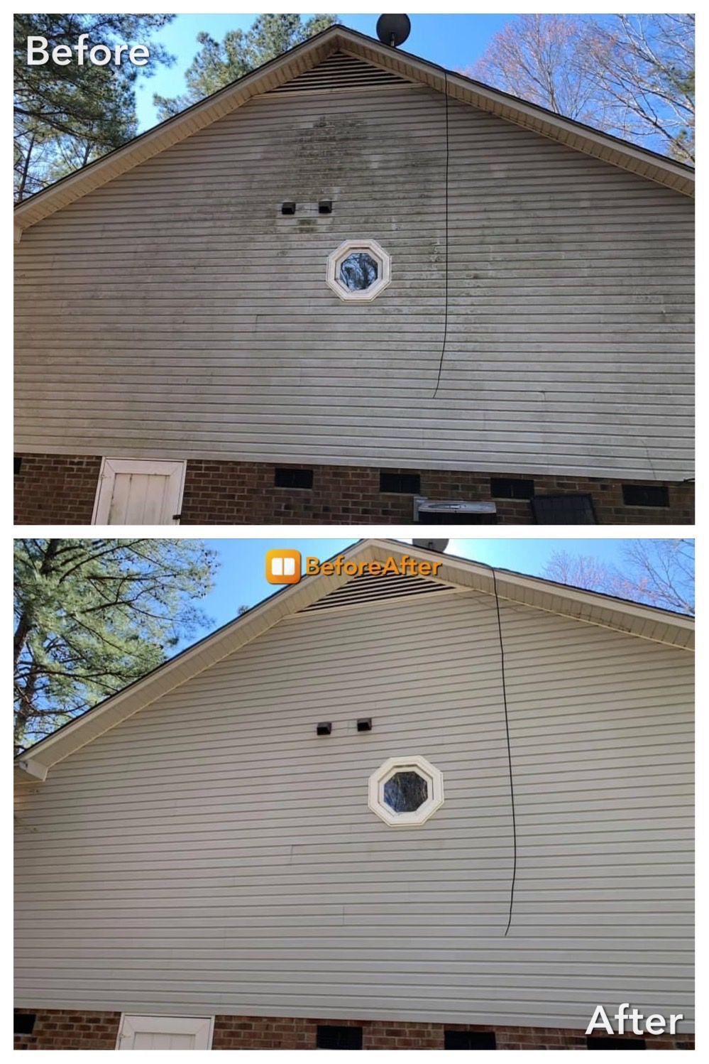 vinyl siding after soft washing