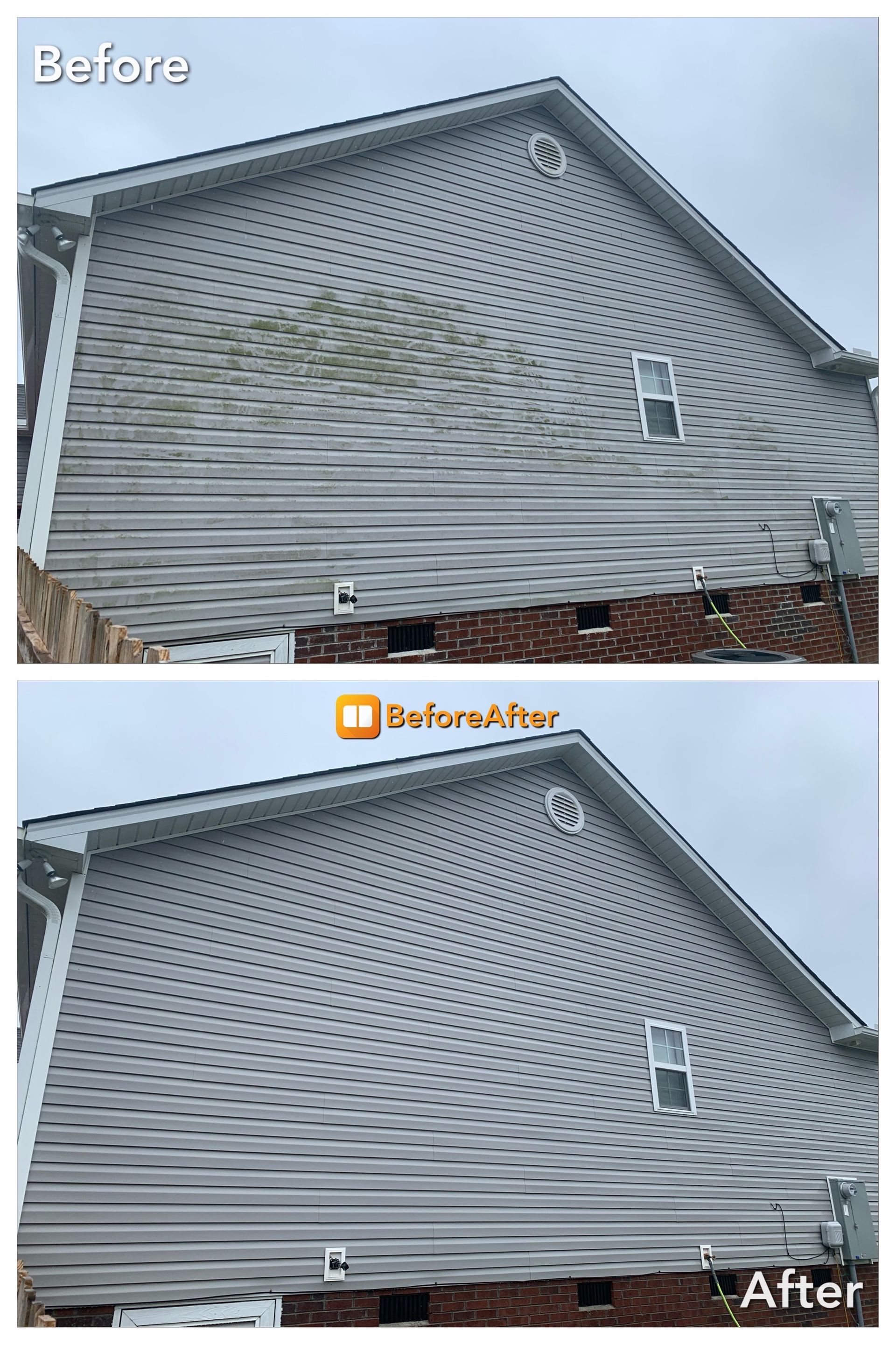 soft washing dirty house