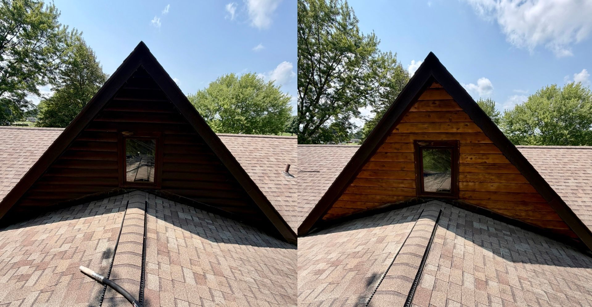 soda blasting stain from the exterior of a log home