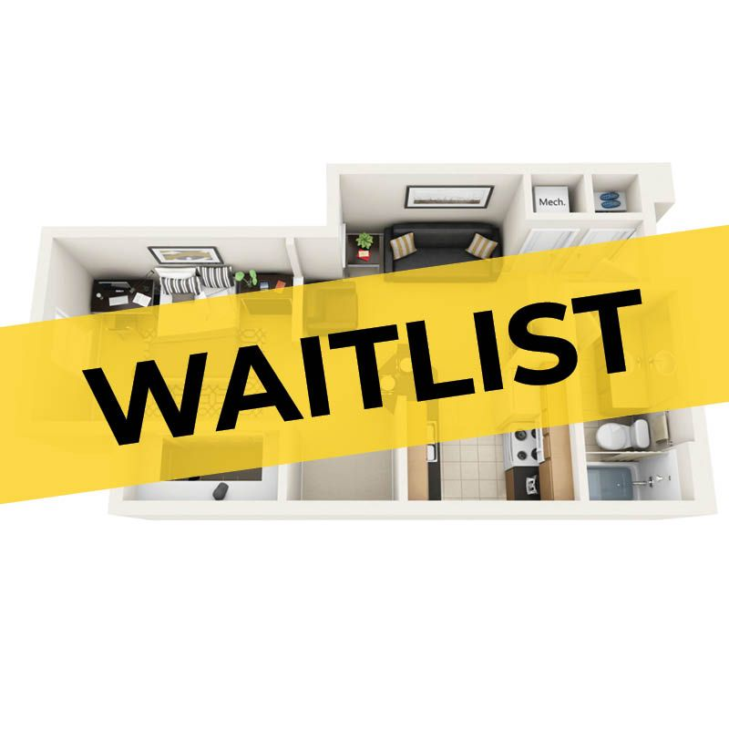 Affordable 1 bedroom apartment floor plan at Hawks Ridge Iowa City student housing