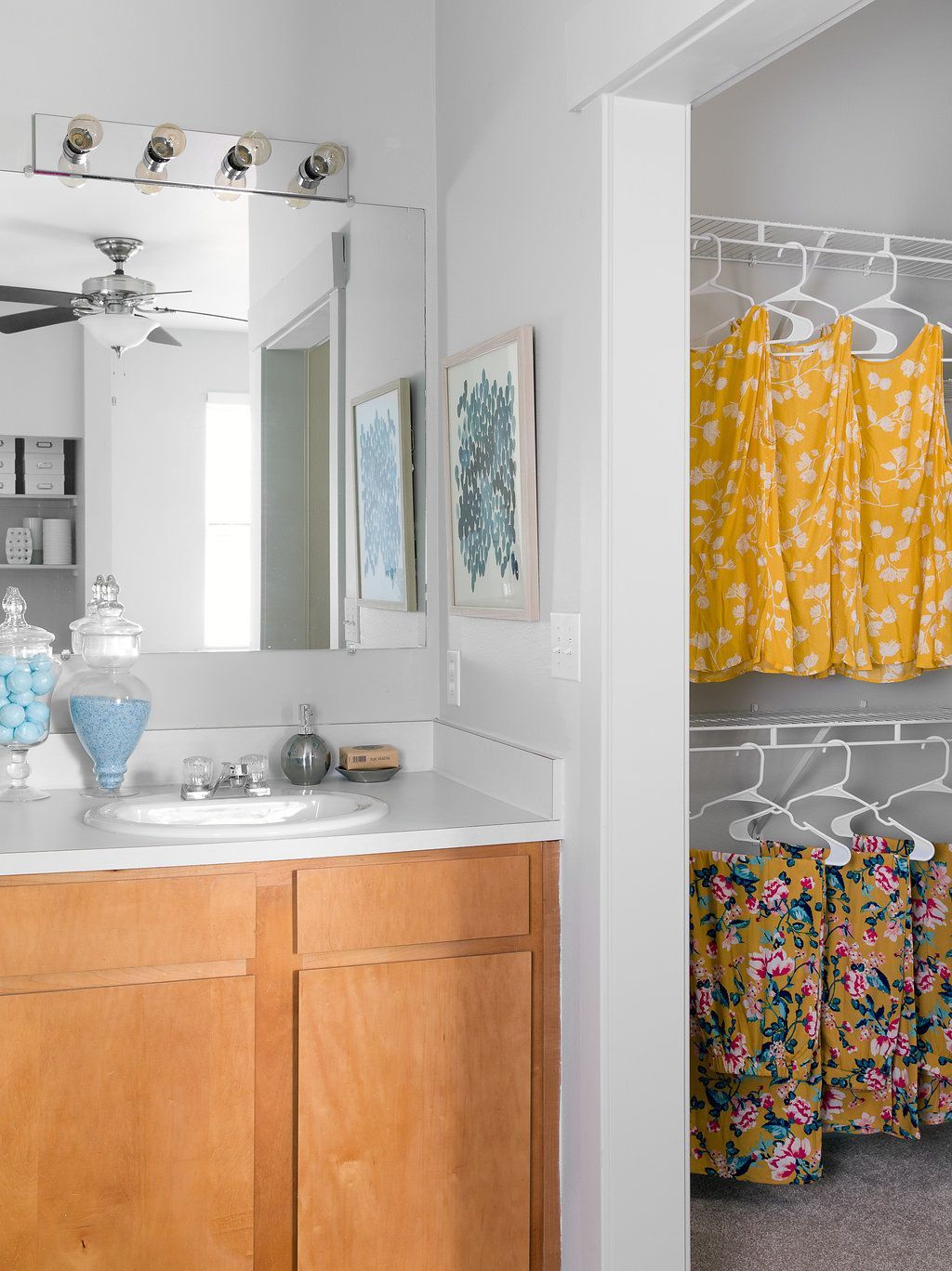 Updated bathroom features at Hawks Ridge student housing