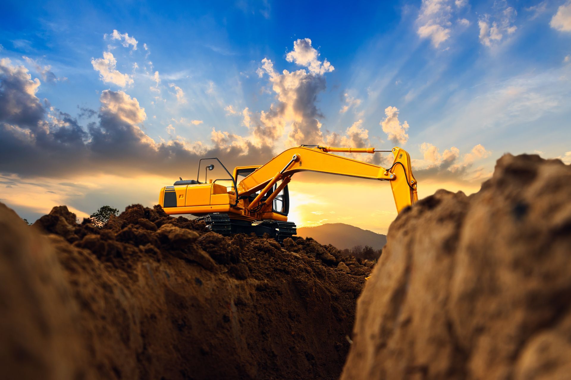 Excavator Digging Earth Excavator Digging Earth