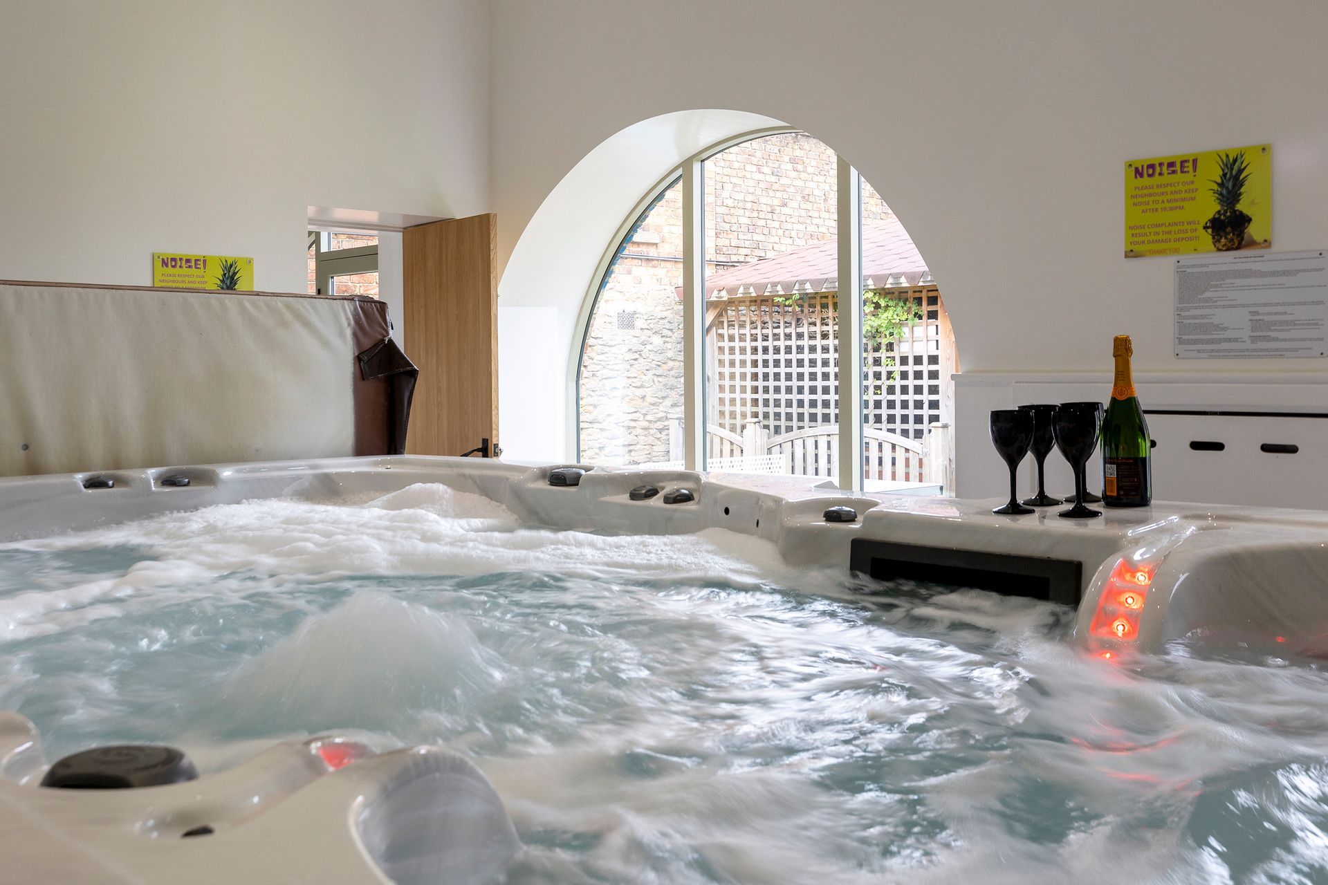 indoor party spa and arched windows