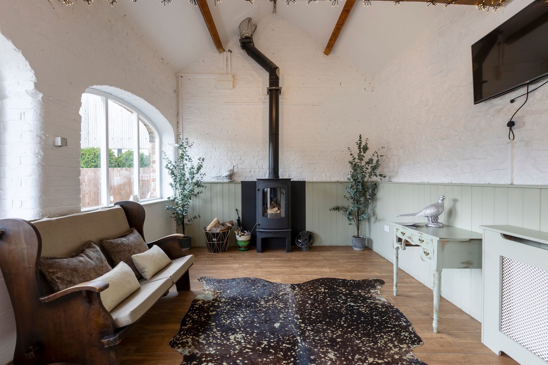 Log burner and seating area