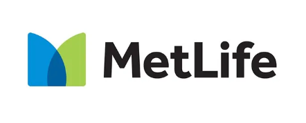 MetLife logo with blue and green leaf icon and black wordmark